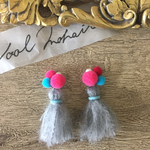 ボンボン モヘアタッセルイヤリング ピアス