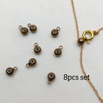 8個セット!真鍮 カン付きスライドボール　4mm