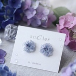 朝露ドロップ - 耳たぶに咲くブルーブーケ - (ピアス / イヤリング) 水色 ネモフィラ 紫陽花 勿忘草 ブルースター パステルブルー ペールブルー