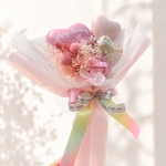 フラワーバルーン バルーンフラワー ブーケ ピンク｜プリザーブドフラワー ドライフラワー｜誕生日 発表会 結婚祝い 推し活 記念日｜名入れ可