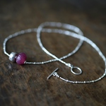 [order] -rough Ruby- silver necklace