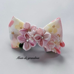 【わんちゃん用】紫陽花ゆらり つまみ細工バレッタ/浴衣・和風アクセサリー