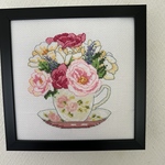 tea and flowers🫖💐クロスステッチ刺繍枠