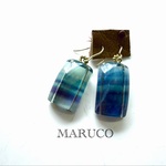 【kaico様専用◆御売約】1200→1000　　PP26-419フローライトGradation*天然石ピアス  Surgical Stainless   送料無料 [イヤリング/樹脂ピアス交換可]　