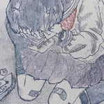 ごめんねっていえなくてごめんね　ポストカードサイズ　一点物　オリジナル手描き原画イラスト