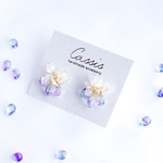 ミニブーケ あじさいカラー  ピアス イヤリング ディップアート 花 ギフト 結婚式・成人式の特別なプレゼントに