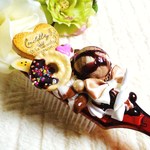 スイーツデコヘアブラシ★　チョコレート　ブラウンクリア