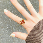 【リング・指輪】beads flower ring brown
