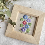 朝顔　ライン　刺繍フレーム　インテリア　置物　夏　あさがお　手刺繍