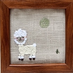 アルパカ　癒しの刺繍フレーム　　『まぁ、いっか。』　小さな刺繍アート　刺繍インテリア　手刺繍　まりもの森　