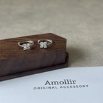 【つけっぱなし OK / S925】ビジューフラワーフープピアス/ゴールド シルバー925ピアス つけっぱなしピアス シルバーピアス シンプルピアス 純銀ピアス フラワーピアス ギフト
