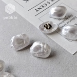 【2pcs】ボタン 樹脂 アクリル シェル風 オーバル ホワイト