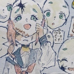 いったい幾つ表情をつくればいいのだろう。 ポストカードサイズ 一点物 オリジナル手描き原画イラスト