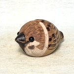 雀さん【759羽目】木製 すずめ スズメ 野鳥  置物 ＜銘木すずめや＞