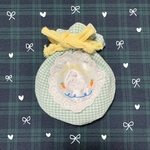 刺繍のらくがきミニ巾着　うさぎとにんじん