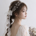 選べる シアーリボン 2点➕ヘッドドレス セット/ 卒業式　成人式　結婚式 ウェディング　ヘアアクセサリー 