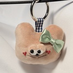 ぬいぐるみキーホルダー　緑リボンはる