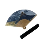〈紳士用〉和紙扇子(富士山柄)、扇子袋(黒色) セット