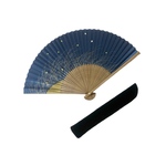 〈紳士用〉和紙扇子(ホタル柄)、扇子袋(黒色)セット