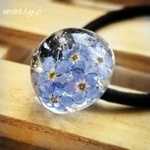 忘れな草のあめ玉ヘアゴムmarry.c's handmadeaccessory