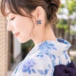 «水引×レジン»お花のピアス、イヤリング