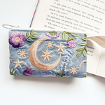 インド刺繍　リングファスナーのじゃばらお薬ポーチ｜カードも入る4ポケット収納｜お薬手帳・常備薬・マイナンバーカード収納に◎
