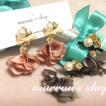 フリルタッセル×クリスタルビジューピアス/イヤリング