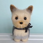 ヨークシャテリアの羊毛フェルト　犬