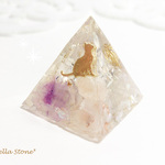 レア☆開運と霊力アップ～スーパーセブン＆猫のオルゴナイトピラミッド～☆水晶＊樹脂＊レジン＊天然石＊パワーストーン