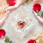 ✨️定番人気✨️【ハートちゃん❤】赤／薔薇／金箔／スチールリングレジン／大人かわいい／プレゼント／小ぶり