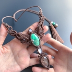 variscite × garden quartz / macrame necklace #マクラメネックレス#