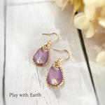 紫の雫&ジルコニアのピアス
