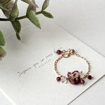 14KGF-couronne de fleurs-アンデシン、ハーキマー、スピネル、ガーネット、アンダリュサイトの調整できるチェーンリング