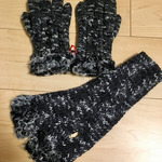 女性用手編み手袋&マフラーセット
