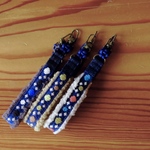 こぎん刺しモコモコハンドストラップドット【刺繍⌘刺し子】水玉
