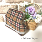 winter❁チェック柄 がま口