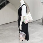 ショルダーバッグ・袋帯から・２７×２２マチ７㎝・ファスナー付き・内ポケット２・ひも帯締め６０㎝
