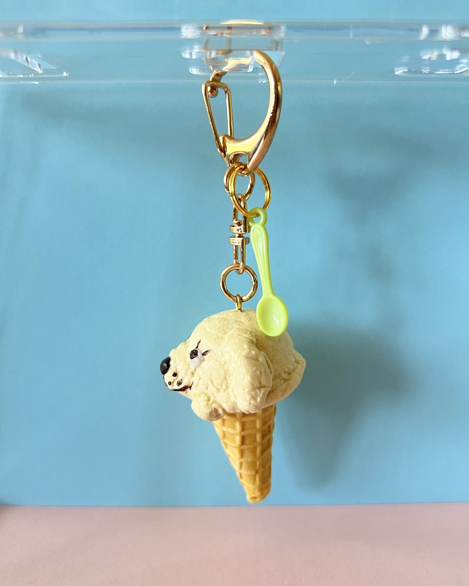 わんこアイスクリーム 【キャラメル】犬モチーフ キーホルダー バッグ