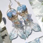 星空ソーダ　紫陽花の花人魚のピアス/イヤリング