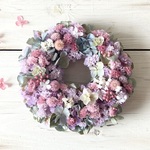 ラベンダーカラーチースと紫陽花のぽっちゃりリース