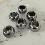 8個 18mm 大穴 プラスチック ビーズ  ガンメタ