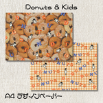 Donuts＆Kids  デザインペーパー A4 両面 10枚