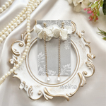【特集掲載】花びら キラキラ ロング イヤリング ピアス ビジュー 花 ウェディング 結婚式 ブライダルアクセサリー カラードレス お呼ばれ ウェディングフォト シンプル 痛くない 軽い 金アレ対応