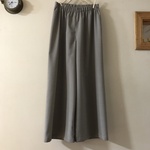 イタリア製サマーウール（グレージュ）で作ったワイドパンツ