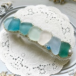 【大サイズ】人魚のシーグラスバレッタ（マーメイドブルー）