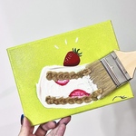 原画『ひとふでケーキ』15㎝×20㎝ 絵画/アクリル画/テクスチャーアート/アート/キャンバス/インテリア