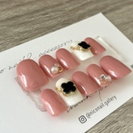 【 再販多数 】ネックレスネイル ＊ ピンクベージュ フラワー お花 四つ葉 クローバー
