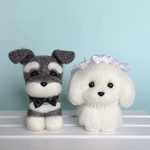 【オーダーメイド可】ウェディングドッグ（リボン）♡ 羊毛フェルト　犬