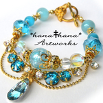 ‡**煌めくAqua Princess**‡天然石ブレスレット2615
