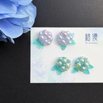 和風・硝子仕立ての紫陽花/ピアス/ノンホールピアス